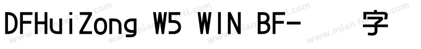 DFHuiZong W5 WIN BF字体转换